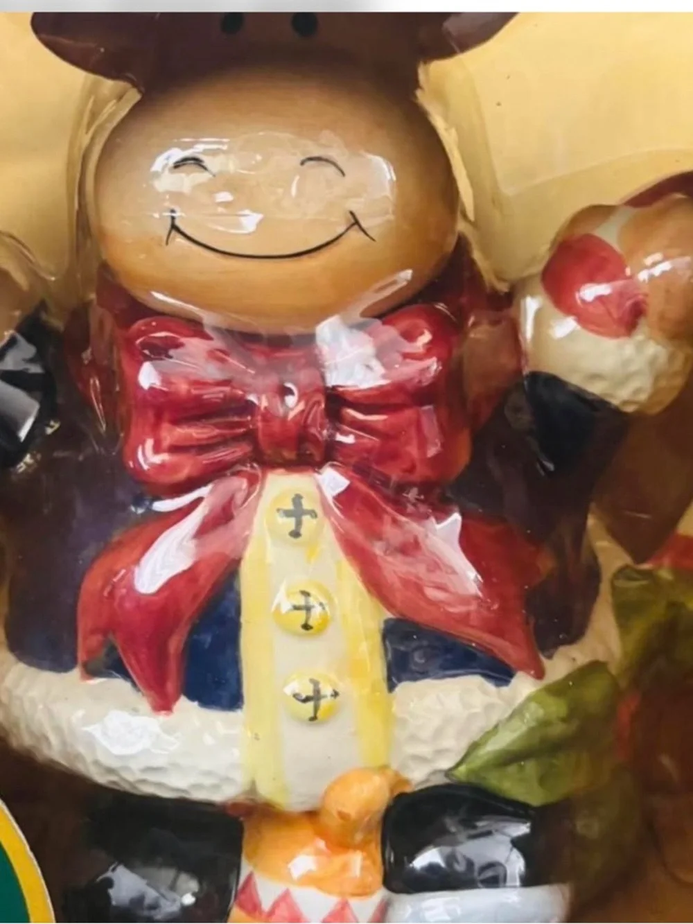 Royal Seasons Hand-Painted Ceramic Reindeer Teapot - Red, Cream, Green - Picture 2 of 6